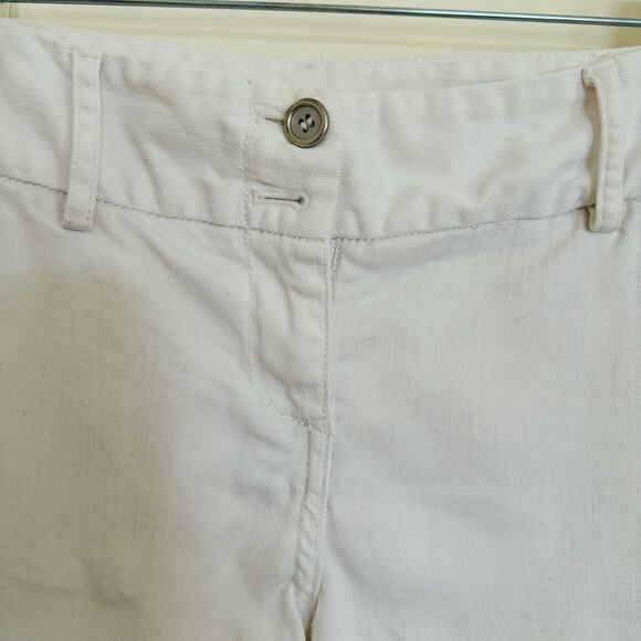 Apostrophe White Cotton Spandex Clamdiggers Wide Capri Pants Size 4 - Picture 3 of 7